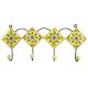 Yellow Turquoise Floral Tiles Hooks